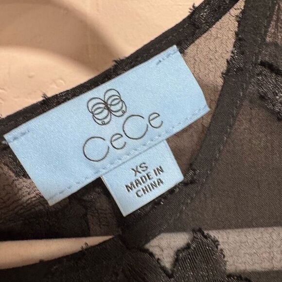 New Cece Ruffle Floral Blouse Black Size XS - Picture 4 of 5